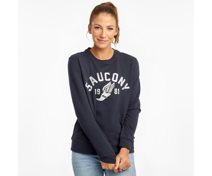 Saucony Rested Crewneck Women's Shirts Navy | AU 285NWYB